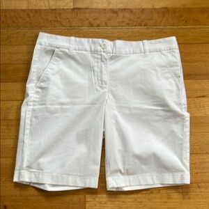 NWT J Crew White Bermuda Shorts with extra button